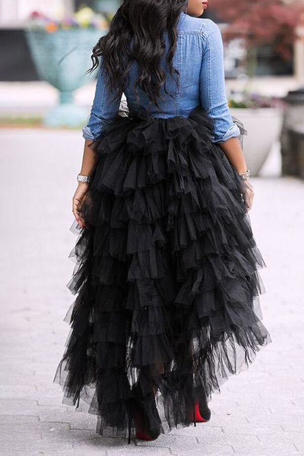 Plus Size skirt Black See-through The Gala Tutu Skirt（No Top, NO Belt）